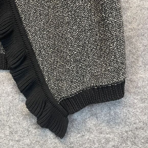 Foxcroft Women's Sweater Vest Size XL Gray Black Cotton Sleeveless Ruffled Trim - Picture 12 of 15
